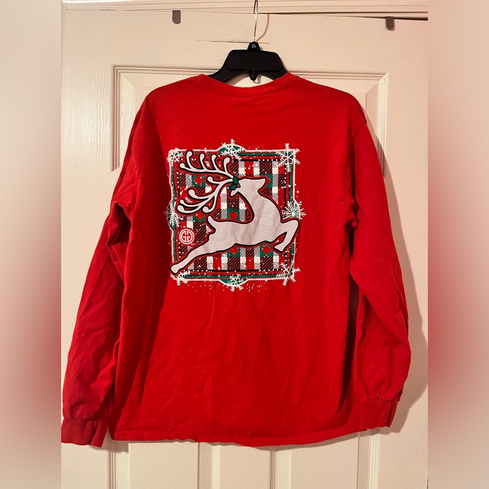 Girlie Girle Originals Women's Long‎ Sleeve Reindeer Tshirt Size Large